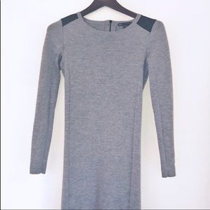 Armani Exchange Grey & Leather Sweater Dress